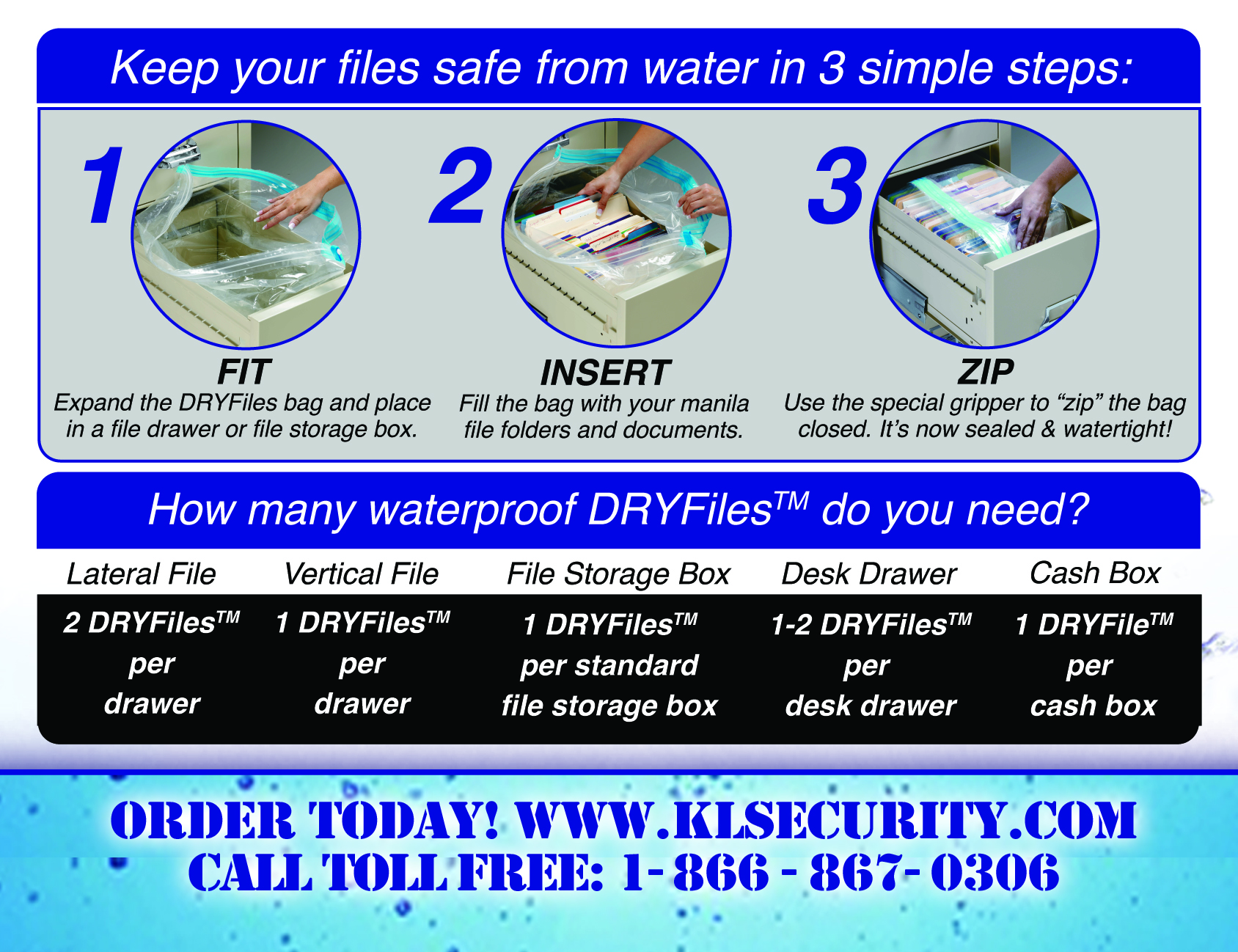 Waterproof Document Storage Bags DRYFiles for file and