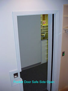 Sliding pocket door, bulletproof