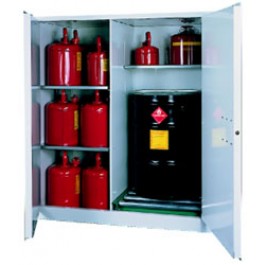 Store a drum or barrel of flammable liquids with room for gas cans