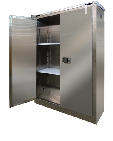 A345-SS - Stainless Steel Flammable Storage Cabinet - 45 Gal. Storage Capacity A345-SS - Stainless Steel Flammable Storage Cabinet - 45 Gal. Storage Capacity