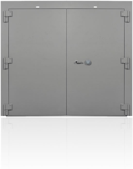 7110-01-475-9590, Class 5 Double Leaf Armory Vault Door - Type IIR, Style K Right Swing control door