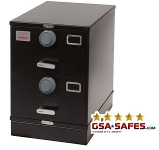 7110-01-563-1696 | Class 5, Two Drawer Multi Lock File Cabinet, Black
