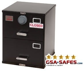 7110-01-015-2850 | Class 5, Two Drawer Single Lock File Cabinet, Black