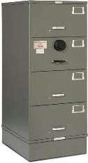 7110-01-614-5387 GSA Approved Class 6, 4 Drawer Filing Cabinet, Legal Size w/ S&G 2740 Lock