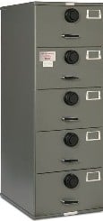 7110-01-614-5358 GSA Approved Class 6, 5 Drawer Filing Cabinet, Legal Size w/ S&G 2740B Locks