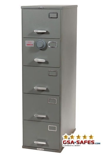 7110-00-919-9193 | Class 6, 5 Drawer File Cabinet, Gray