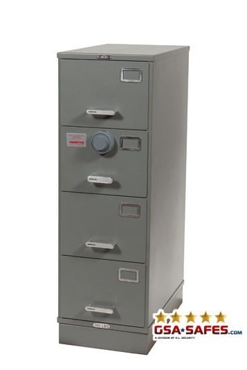 7110-00-920-9343 | Class 6, 4 Drawer GSA Approved File Cabinet w/ X-10 Lock, Gray