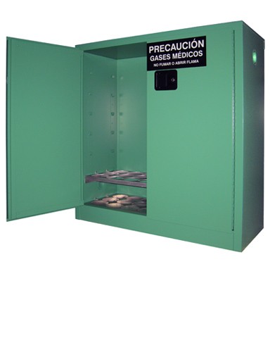 MG121FL - MedGas Full Fire Lined Oxygen Gas Cylinder Storage Cabinet - Stores 21-24 D, E Cylinders