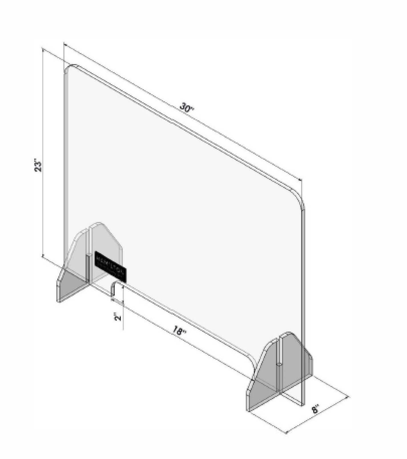 Standard Clear Acrylic Sneeze Guard Standard Clear Acrylic Sneeze Guard