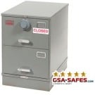 7110-00-082-6111 | Class 5, Two Drawer Single Lock File Cabinet, Gray