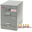 7110-01-614-5420 | Class 5, Two Drawer Single Lock File Cabinet, Gray