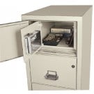 Hidden burglary safe in a fireproof file cabinet