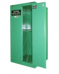 MG306HFL - MedGas Full Fire Lined Oxygen Gas Cylinder Storage Cabinet - Stores 6-9 H Cylinders