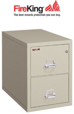 FireKing 2-1825-C, 2 Drawer Letter Width, 25" Deep Vertical File Cabinet