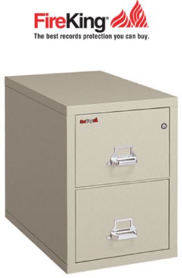 FireKing 2-2125-C, 2 Drawer Legal Vertical File Cabinet, 25" Depth