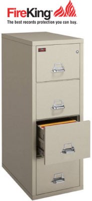 FireKing 4-2125-C, 4 Drawer Legal Width Vertical Filing Cabinet