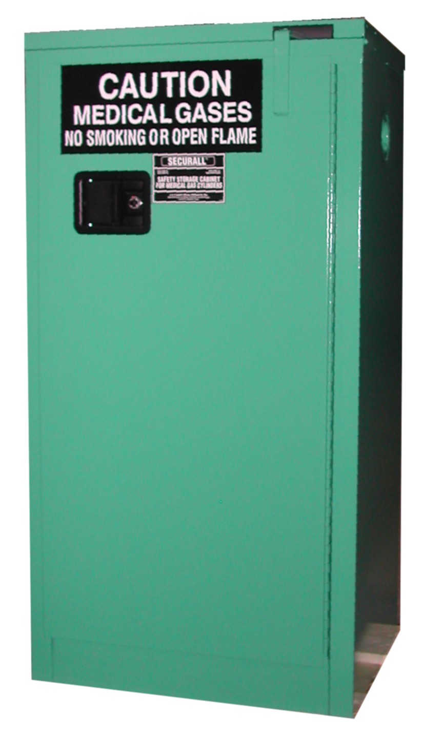 MG309 - MedGas Oxygen Gas Cylinder Storage Cabinet - Stores 9-12 D, E Cylinders