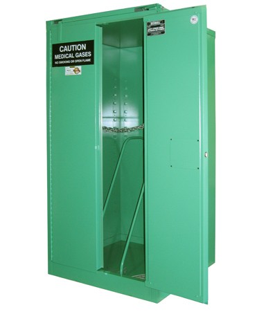 MG309H - MedGas Full Oxygen Gas Cylinder Storage Cabinet - Stores 9-12 H Cylinders