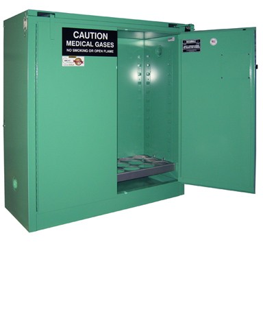 MG321 - MedGas Full Oxygen Gas Cylinder Storage Cabinet - Stores 21-24 D, E Cylinders